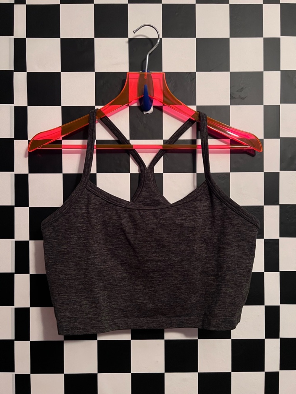 aerie Charcoal Gray Strappy Sports Bralette